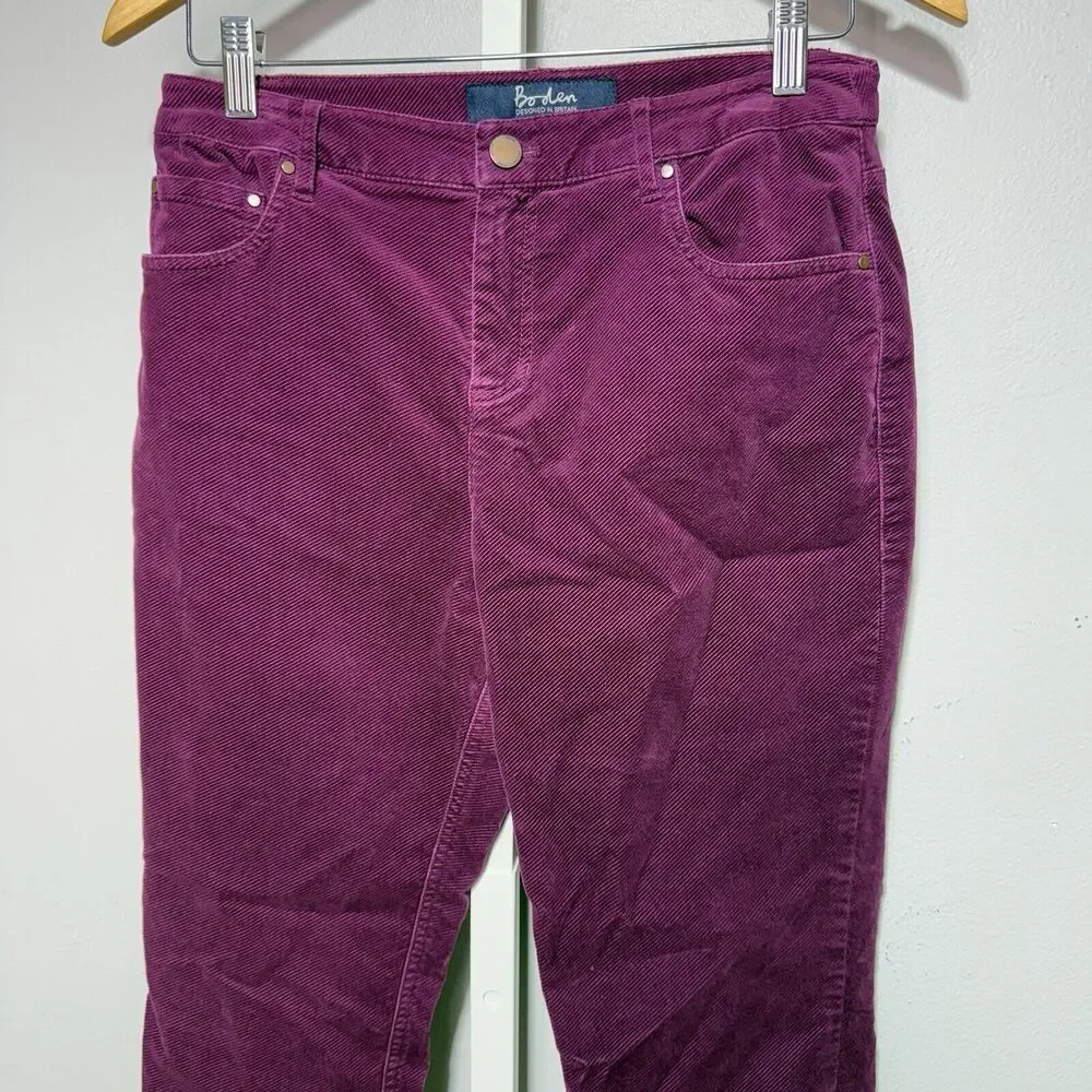 Boden The Soho Skinny Corduroy Pants Women's Size 6P Plum Purple Casual - Picture 2 of 8